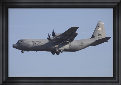 Framed C-130J Super Hercules of the 86th Airlift Wing Print