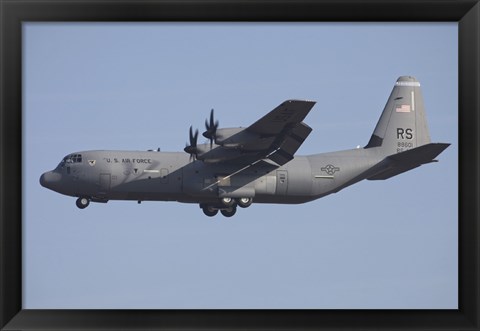 Framed C-130J Super Hercules of the 86th Airlift Wing Print