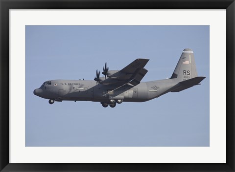 Framed C-130J Super Hercules of the 86th Airlift Wing Print