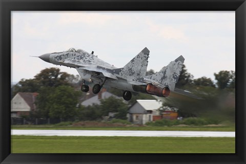 Framed Slovak Air Force MIG-29 Fulcrum taking off Print