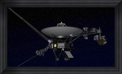Framed Artist&#39;s Concept of One of the Twin Voyager Spacecraft Print