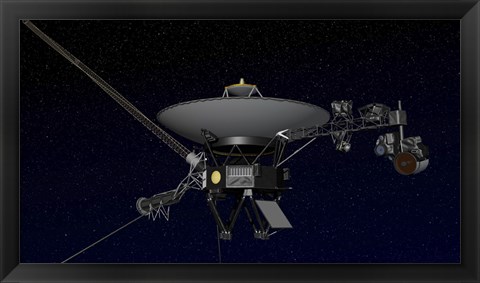 Framed Artist&#39;s Concept of One of the Twin Voyager Spacecraft Print