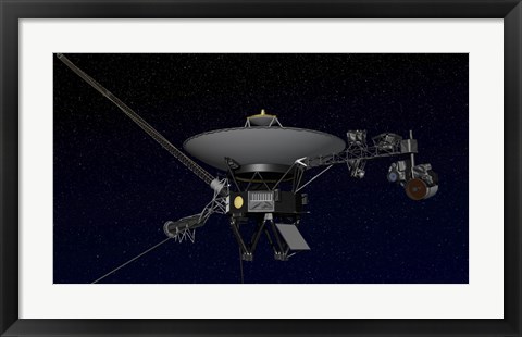 Framed Artist&#39;s Concept of One of the Twin Voyager Spacecraft Print