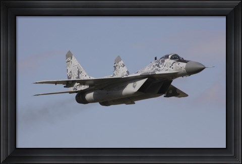 Framed MIG-29 of the Slovak Air Force in Digital Camouflage Print