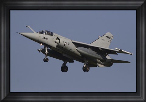 Framed Spanish Mirage F-1M in flight over Belgium Print