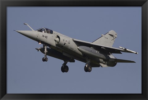 Framed Spanish Mirage F-1M in flight over Belgium Print
