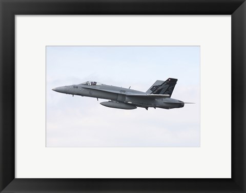 Framed F-18C Hornet of the Swiss Air Force in Flight over Germany Print