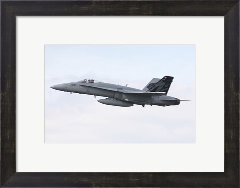 Framed F-18C Hornet of the Swiss Air Force in Flight over Germany Print