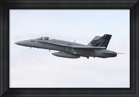 Framed F-18C Hornet of the Swiss Air Force in Flight over Germany Print