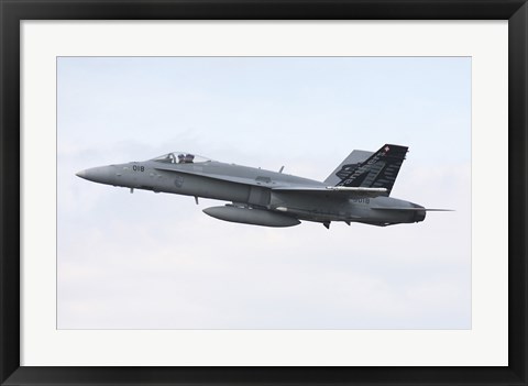 Framed F-18C Hornet of the Swiss Air Force in Flight over Germany Print