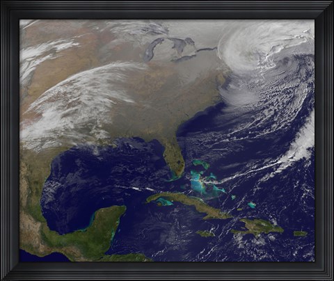 Framed Two Low Pressure Systems Merge Together and form a Giant Nor&#39;easter Print