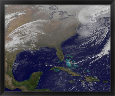 Framed Two Low Pressure Systems Merge Together and form a Giant Nor&#39;easter Print