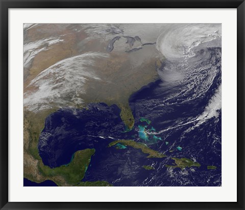 Framed Two Low Pressure Systems Merge Together and form a Giant Nor&#39;easter Print