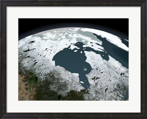 Framed Hudson Bay Sea Ice on November 14, 2005 Print