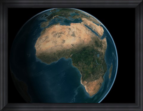 Framed Full Earth from Space Above the African Continent Print