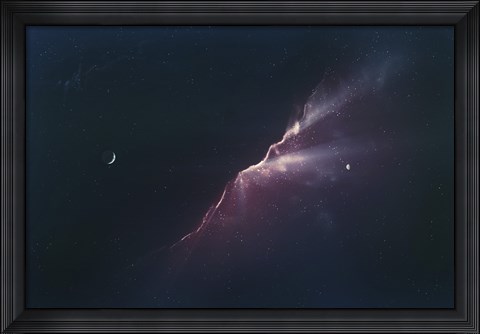 Framed Rays of Light from a Newborn Nebula Print