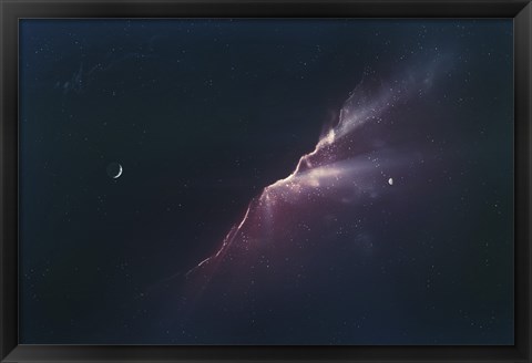Framed Rays of Light from a Newborn Nebula Print
