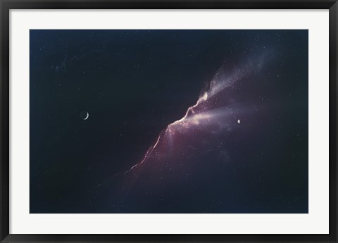 Framed Rays of Light from a Newborn Nebula Print