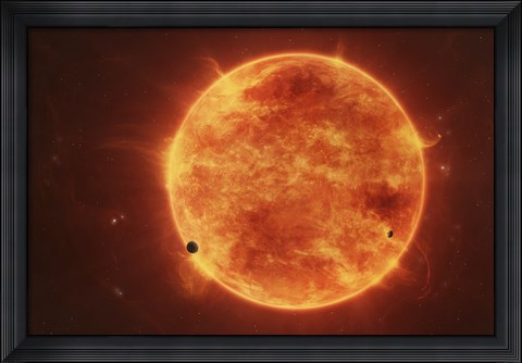 Framed Massive Red Dwarf Consuming Planets Within it&#39;s Range Print