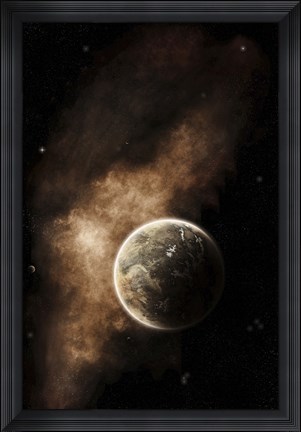 Framed Planet Full of Massive Mountain Chains and Vast Deserts Print