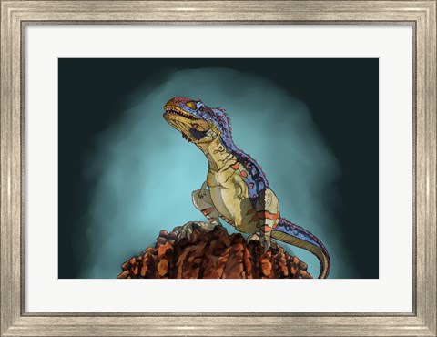 Framed Majungasaurus, a Theropod Dinosaur from the Cretaceous Period Print