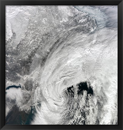 Framed Satellite View of a Large Nor&#39;easter Print