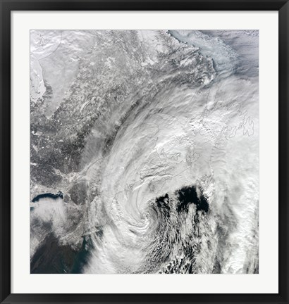 Framed Satellite View of a Large Nor&#39;easter Print