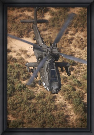 Framed AH-64D Apache Flying over Northern Iraq Print