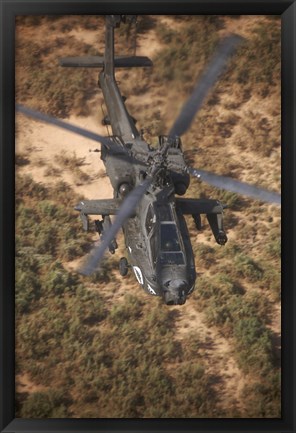 Framed AH-64D Apache Flying over Northern Iraq Print