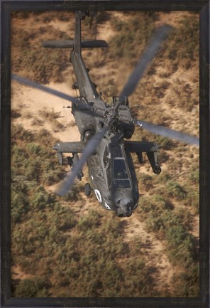 Framed AH-64D Apache Flying over Northern Iraq Print