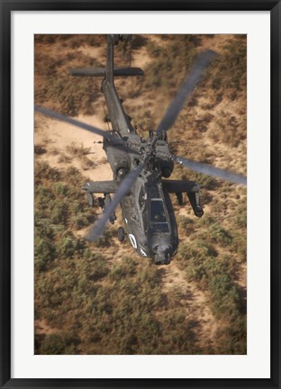 Framed AH-64D Apache Flying over Northern Iraq Print