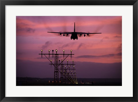 Framed C-130J Super Hercules landing at Ramstein Air Base, Germany Print