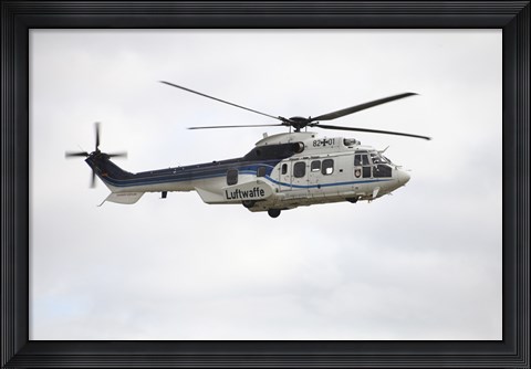 Framed German Air Force Eurocopter Cougar helicopter used for VIP transport Print