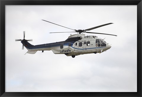 Framed German Air Force Eurocopter Cougar helicopter used for VIP transport Print