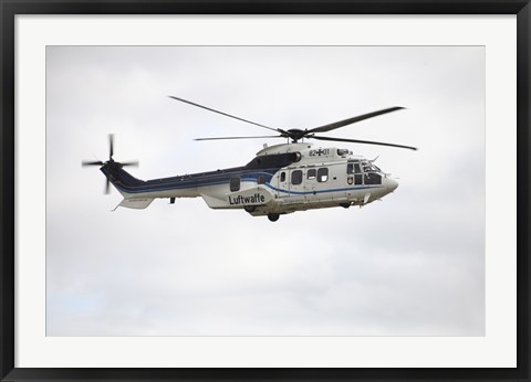 Framed German Air Force Eurocopter Cougar helicopter used for VIP transport Print