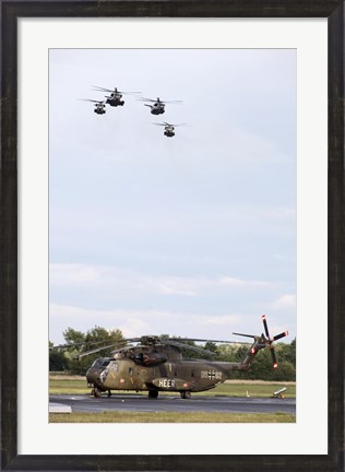 Framed German Army CH-53G helicopters, Germany Print