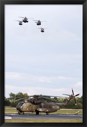 Framed German Army CH-53G helicopters, Germany Print