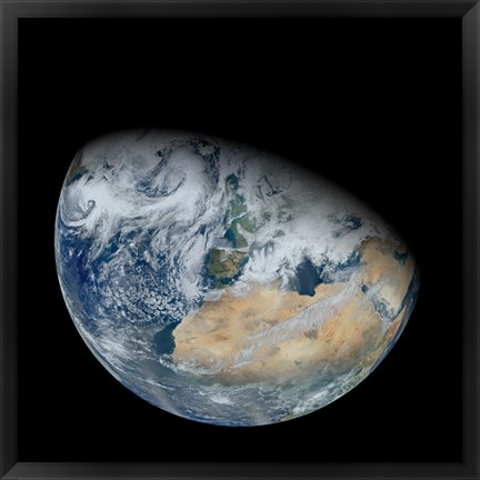 Framed Synthesized view of Earth Showing North Africa and Southwestern Europe Print