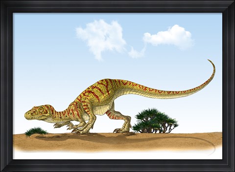 Framed Eoraptor, an early Dinosaur that Lived During the Late Triassic Period Print