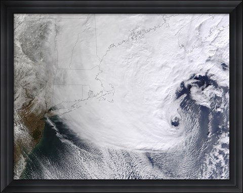 Framed Winter Storm Over Eastern New England Print
