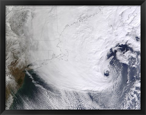 Framed Winter Storm Over Eastern New England Print