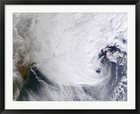 Framed Winter Storm Over Eastern New England Print