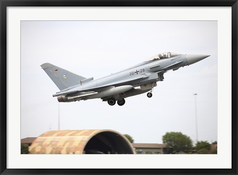 Framed German Eurofighter taking off from Albacete Airfield, Spain Print