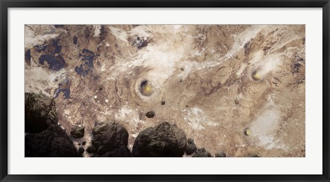 Framed Asteroids Heading Toward Earth During Armageddon Day Print