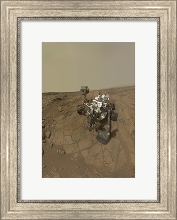 Framed Self-Portrait of Curiosity Rover on the Surface of Mars Print