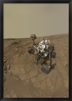 Framed Self-Portrait of Curiosity Rover on the Surface of Mars Print