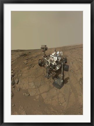 Framed Self-Portrait of Curiosity Rover on the Surface of Mars Print