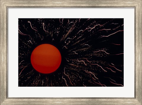 Framed Abstract Image of the Sun Print