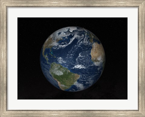 Framed Earth with Clouds and Sea Ice from December 8, 2008 Print
