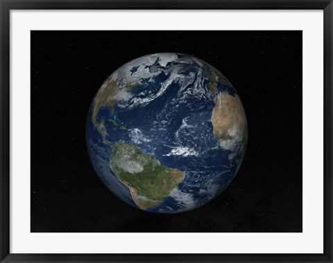 Framed Earth with Clouds and Sea Ice from December 8, 2008 Print